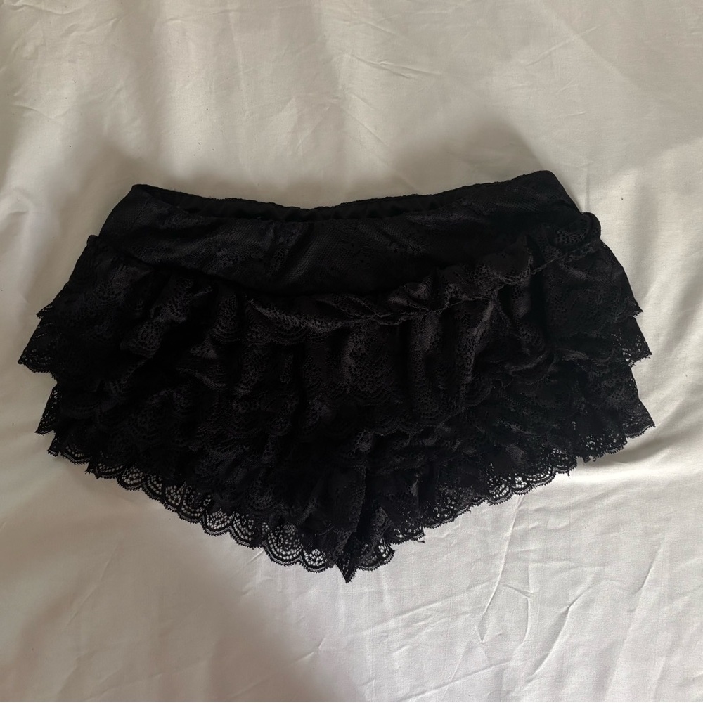 Black Lace Ruffle Bloomers